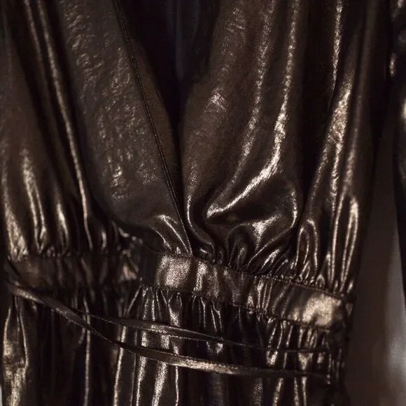 TopShop Metallic Wrap Shirt - Picture 3 of 4